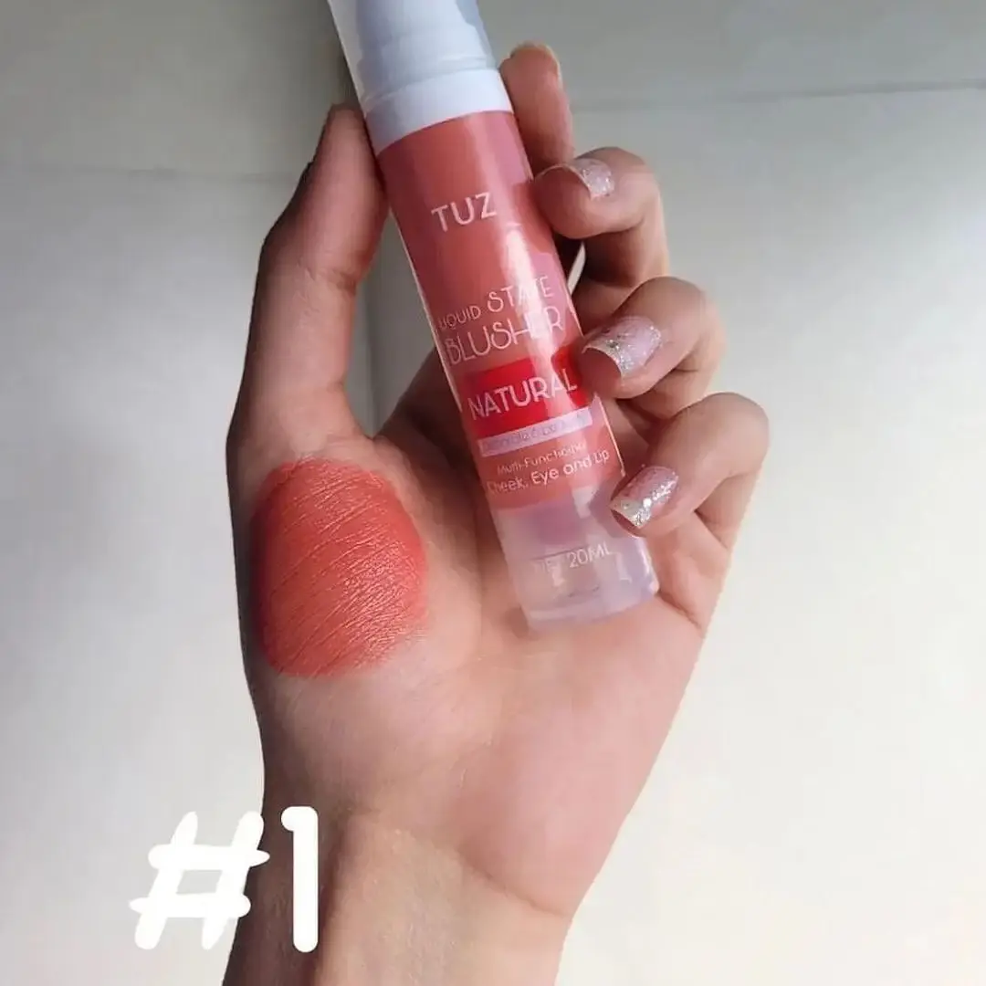 TUZ Liquid State Blusher shade #1 swatch on hand