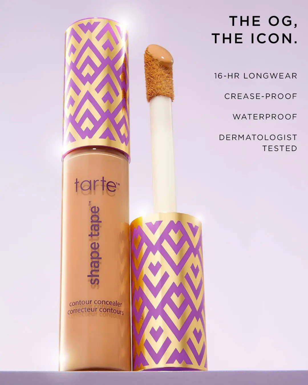 Tarte Shape Tape Concealer standing with wand and product glow
